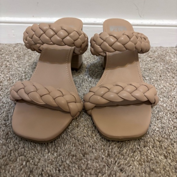 Dolce Vita Women's Braided Square Open Toe Block Heel Tessa Heels Tan Size 7.5 - Picture 2 of 7